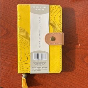 Yellow Printed Mini Journal with Tassel